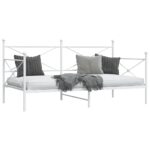 VidaXL Denná posteľ bez matraca Biela 107x203 cm Oceľ – Obrázok 4