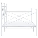 VidaXL Denná posteľ bez matraca Biela 107x203 cm Oceľ – Obrázok 6