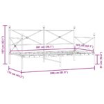 VidaXL Denná posteľ bez matraca Biela 107x203 cm Oceľ – Obrázok 11