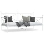 VidaXL Denná posteľ bez matraca Biela 107x203 cm Oceľ