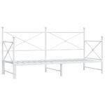 vidaXL Váľanda s kolieskom bez matraca Biela 90x190 cm Oceľ – Obrázok 2