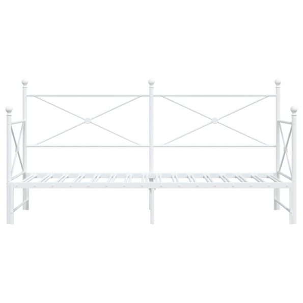 vidaXL Váľanda s kolieskom bez matraca Biela 90x190 cm Oceľ – Obrázok 6