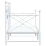 vidaXL Váľanda s kolieskom bez matraca Biela 90x190 cm Oceľ – Obrázok 7