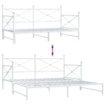 vidaXL Váľanda s kolieskom bez matraca Biela 107x203 cm Oceľ – Obrázok 9