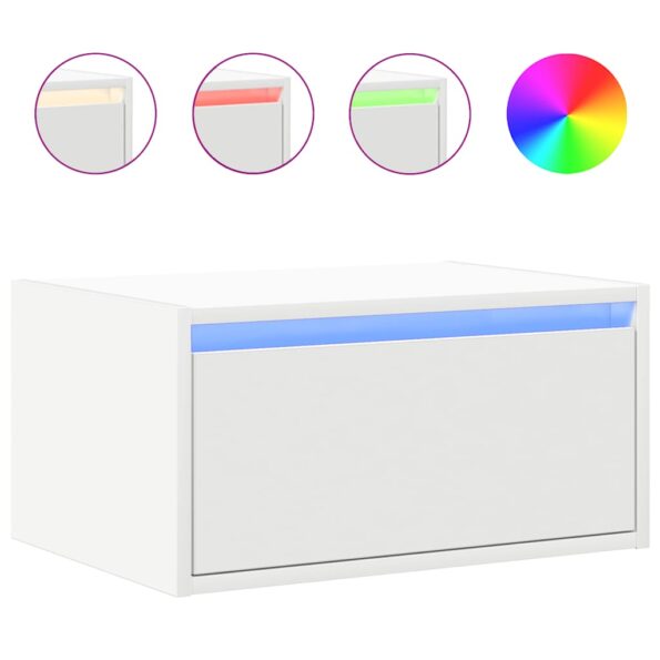 vidaXL Nástenné nočné skrinky s LED osvetlením 2 ks biele – Obrázok 6