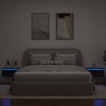 vidaXL Nástenné nočné skrinky s LED osvetlením 2 ks čierne dub – Obrázok 5