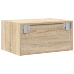 vidaXL Nástenná nočná skrinka s LED osvetlením dub sonoma – Obrázok 9