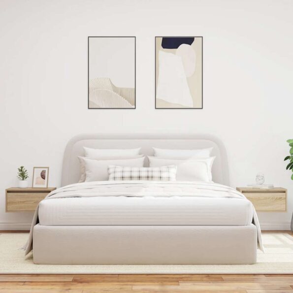 vidaXL Nástenné nočné skrinky s LED osvetlením 2 ks dub sonoma – Obrázok 4