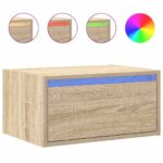 vidaXL Nástenné nočné skrinky s LED osvetlením 2 ks dub sonoma – Obrázok 6