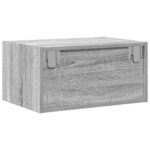 vidaXL Nástenné nočné skrinky s LED osvetlením 2 ks sivé sonoma – Obrázok 9