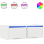 vidaXL TV skrinka s LED svetlami, biela 75x35,5x25 cm – Obrázok 2