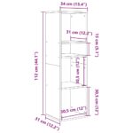 vidaXL Knižnica sivý dub sonoma 34x31x112 cm kompozitné drevo – Obrázok 9