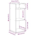 vidaXL Knižnica čierna 34x31x80 cm kompozitné drevo – Obrázok 9