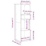 vidaXL Knižnica betónová sivá 34x31x112 cm kompozitné drevo – Obrázok 9