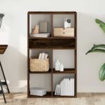vidaXL Knižnica dymový dub 66x31x112 cm kompozitné drevo – Obrázok 3