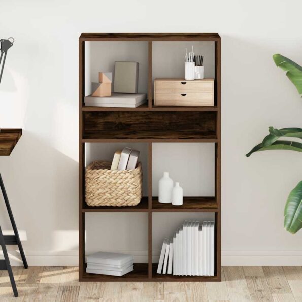 vidaXL Knižnica dymový dub 66x31x112 cm kompozitné drevo – Obrázok 3