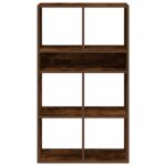 vidaXL Knižnica dymový dub 66x31x112 cm kompozitné drevo – Obrázok 4