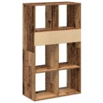 vidaXL Knižnica staré drevo 66x31x112 cm kompozitné drevo – Obrázok 6