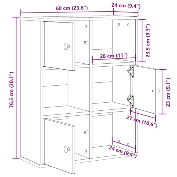 VXL8721158664969_g_en_hd_9.jpg vidaXL Knižnica čierny dub 60x24x76,5 cm kompozitné drevo – Obrázok 11