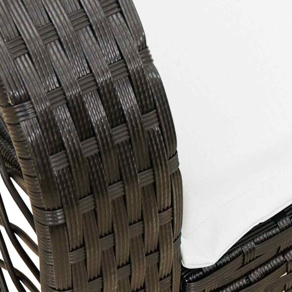 vidaXL Záhradné hojdacie kreslo s vankúšmi čierny polyratan – Obrázok 8