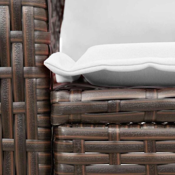 vidaXL Záhradné hojdacie kreslo s vankúšmi hnedé polyratan – Obrázok 7