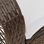 vidaXL Záhradné hojdacie kreslo s vankúšmi hnedé polyratan – Obrázok 8