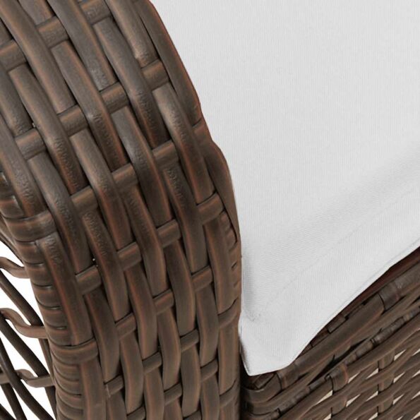 vidaXL Záhradné hojdacie kreslo s vankúšmi hnedé polyratan – Obrázok 8