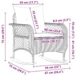 vidaXL Záhradné hojdacie kreslo s vankúšmi hnedé polyratan – Obrázok 9