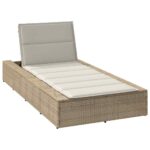 vidaXL solárium s plávajúcim vankúšom Béžový polyratanový