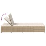 vidaXL solárium s plávajúcim vankúšom Béžový polyratanový – Obrázok 9