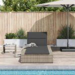 vidaXL solárium s plávajúcim vankúšom Svetlosivý polyratanový – Obrázok 3