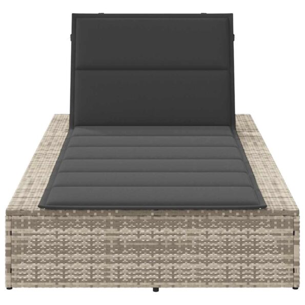 vidaXL solárium s plávajúcim vankúšom Svetlosivý polyratanový – Obrázok 4