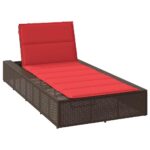 VidaXL solárium s plávajúcim vankúšom hnedý polyratanový