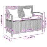 vidaXL Záhradná úložná lavica s béžovým polyratanom – Obrázok 12