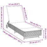 vidaXL Záhradné ležadlo s kolieskami a podložkou béžové polyratan – Obrázok 12