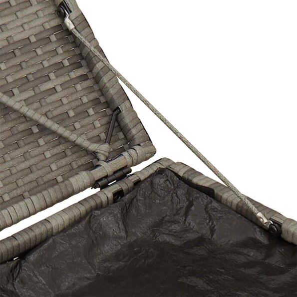 vidaXL záhradné stoličky s vankúšikmi 2 ks sivá 40x40x43 cm polyratan – Obrázok 10