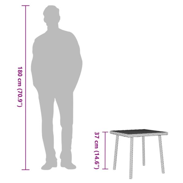 vidaXL záhradný konferenčný stolík obdĺžnikový svetlosivý 40x40x37 cm – Obrázok 9