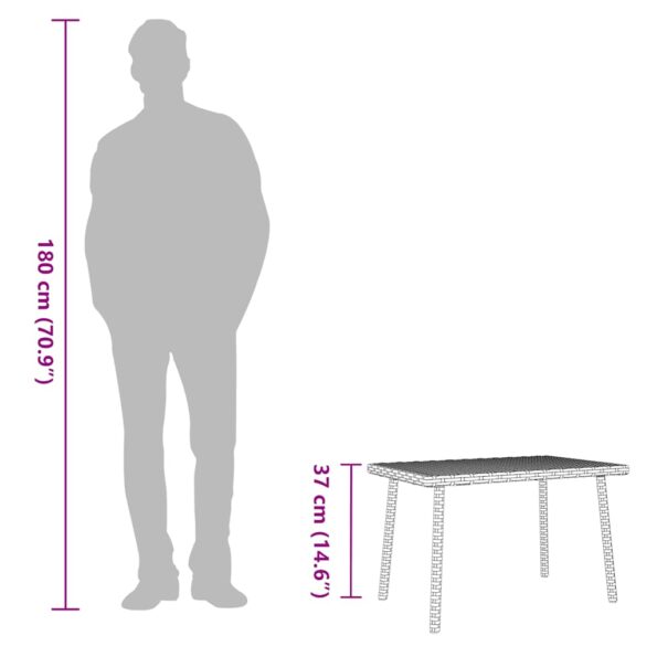 vidaXL záhradný konferenčný stolík obdĺžnikový hnedý 60x40x37 cm – Obrázok 9