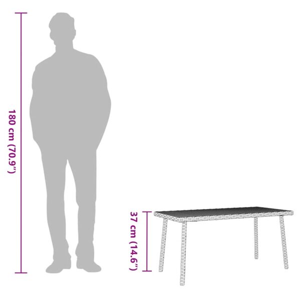 vidaXL Záhradný konferenčný stolík obdĺžnikový hnedý 80x40x37 cm – Obrázok 9
