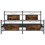 vidaXL Kovový posteľný rám bez matraca dymový dub 160x200 cm – Obrázok 6