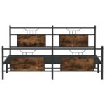vidaXL Kovový posteľný rám bez matraca dymový dub 180x200 cm – Obrázok 6