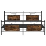 vidaXL Kovový posteľný rám bez matraca dymový dub 183x200 cm – Obrázok 6