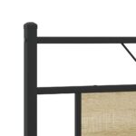 vidaXL Kovový posteľný rám bez matraca dub sonoma 160x200 cm – Obrázok 9