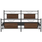 vidaXL Kovový posteľný rám bez matraca hnedý dub 160x200 cm – Obrázok 6