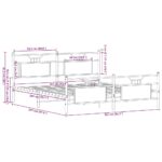 vidaXL Kovový posteľný rám bez matraca hnedý dub 160x200 cm – Obrázok 11