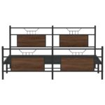 vidaXL Kovový posteľný rám bez matraca hnedý dub 180x200 cm – Obrázok 6