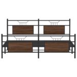 vidaXL Kovový posteľný rám bez matraca hnedý dub 183x200 cm – Obrázok 6