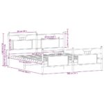 vidaXL Kovový posteľný rám bez matraca hnedý dub 183x200 cm – Obrázok 11