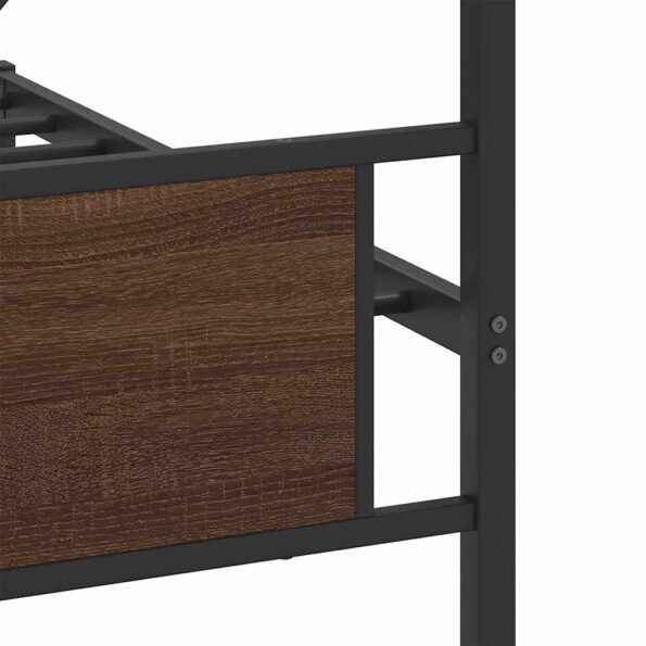 vidaXL Kovový posteľný rám bez matraca hnedý dub 193x200 cm – Obrázok 10