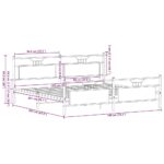 vidaXL Kovový posteľný rám bez matraca hnedý dub 193x200 cm – Obrázok 11